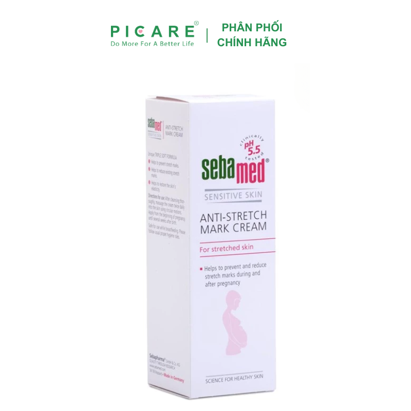 Kem Ngăn Ngừa Rạn Da Bà Bầu pH5.5 SEBAMED Anti-Stretch Mark Cream 200ml