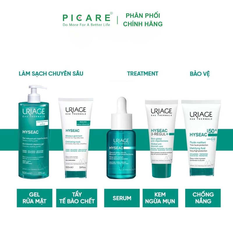 Gel Rửa Mặt Dành Cho Da Dầu, Da Mụn Và Da Hổn Hợp Uriage Hyséac Gel Nettoyant 150ml