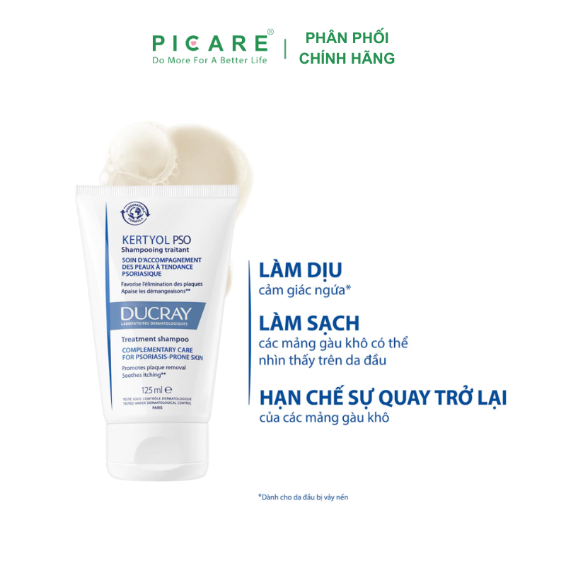 Dầu gội giảm gàu mảng Ducray Kertyol PSO Rebalancing Shampoo 125ml