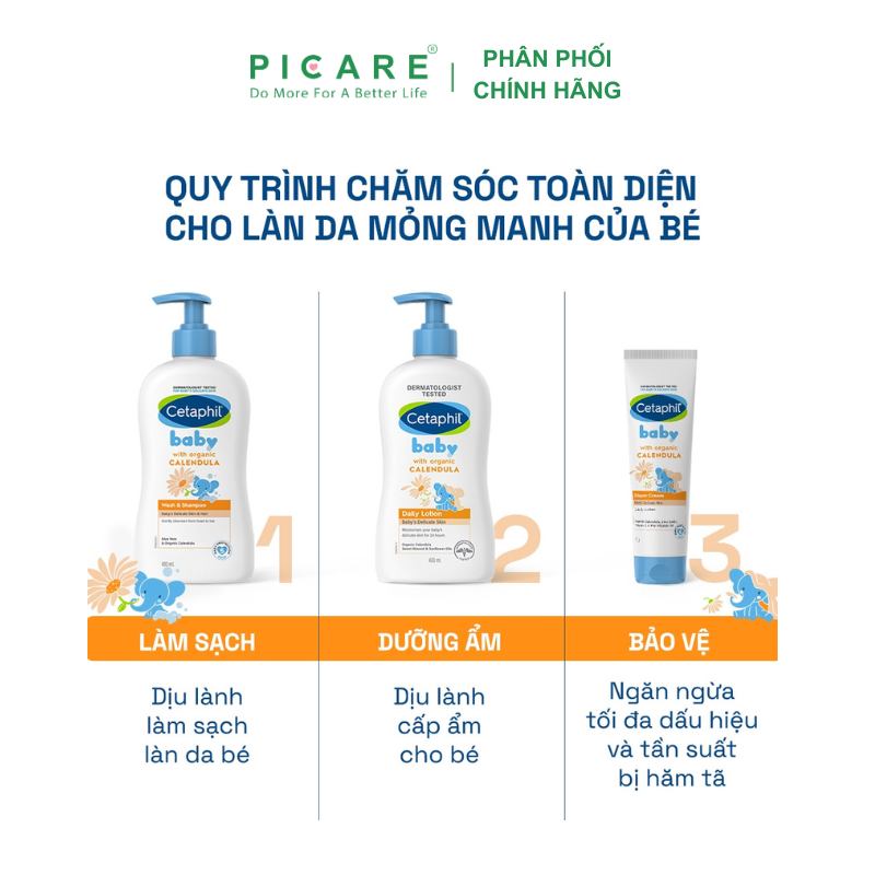 Sữa Dưỡng Ẩm Dịu Nhẹ Hằng Ngày Cho Bé Cetaphil Baby Daily Lotion with Organic Calendula 400ml
