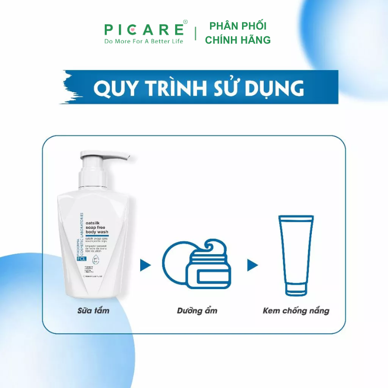 Sữa Tắm Dưỡng Ẩm Giảm Ngứa, Khô Da, Sáng Da FCL Oatsilk Soap Free Body Wash 200ml