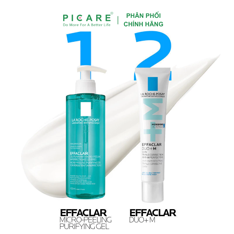 Gel Rửa Mặt Hỗ Trợ Giảm Mụn Cho Mặt Và Toàn Thân La Roche-Posay Effaclar Micro-Peeling Purifying Gel 400ml