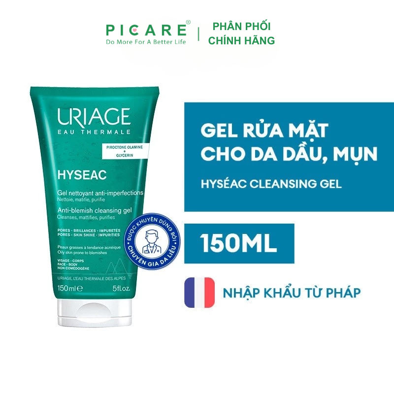 Gel Rửa Mặt Dành Cho Da Dầu, Da Mụn Và Da Hổn Hợp Uriage Hyséac Gel Nettoyant 150ml