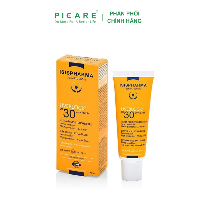 Kem chống nắng dành cho mọi loại da Isis Pharma Uveblock SPF30+ Dry Touch 40ml