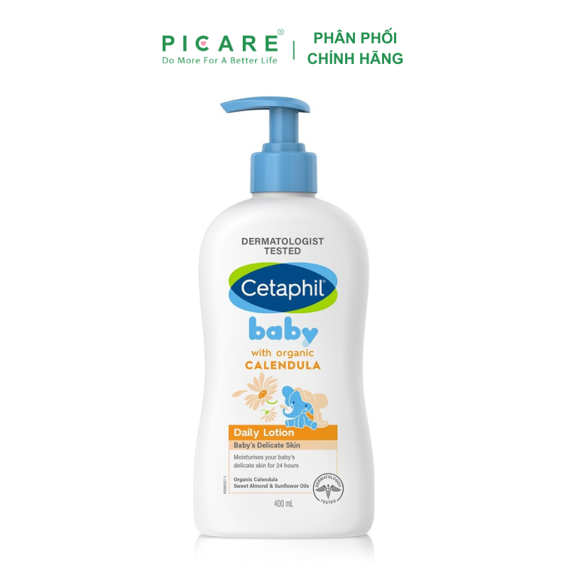 [02/2027] Sữa Dưỡng Ẩm Dịu Nhẹ Hằng Ngày Cho Bé Cetaphil Baby Daily Lotion with Organic Calendula 400ml