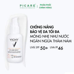 Gel Chống Nắng Vichy Bảo Vệ Da, Ngừa Thâm Nám Capital Soleil UV Age Daily SPF50 50ml