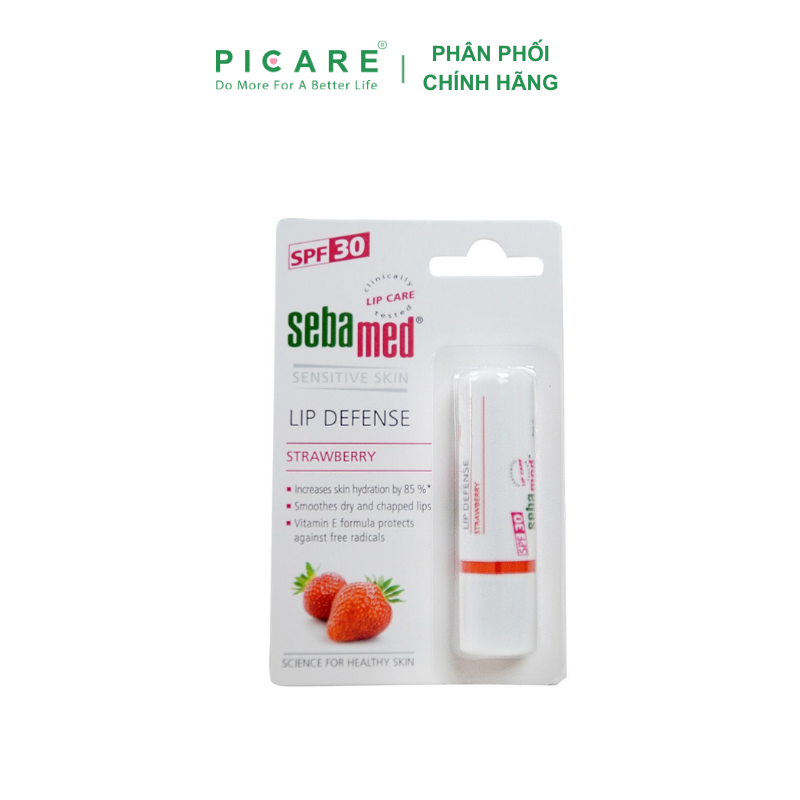 Son Dưỡng Bảo Vệ, Chống Khô Và Chống Nứt Môi Hương Dâu SEBAMED pH5.5 (Màu Dâu) Sensitive Skin Lip Defense Strawberry 4.8g