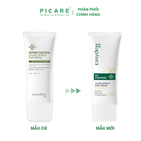 Kem Chống Nắng Tác Động Kép, Hỗ Trợ Phục Hồi Dành Cho Mọi Loại Da Easydew EX UV Control Ultra Shield Sun Cream SPF50+ 50ml