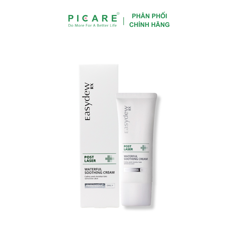 Kem Làm Dịu, Cấp Ẩm Hỗ Trợ Phục Hồi Da Tổn Thương, Kích Ứng Sau Laser, Peel, Lăn Kim Easydew RX Post Laser Waterful Soothing Cream 50ml - 10ml