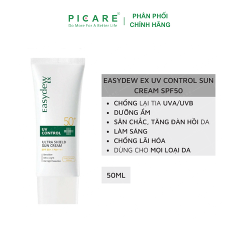 Kem Chống Nắng Tác Động Kép, Hỗ Trợ Phục Hồi Dành Cho Mọi Loại Da Easydew EX UV Control Ultra Shield Sun Cream SPF50+ 50ml