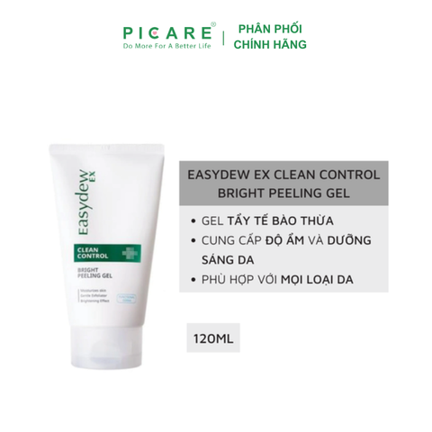 Gel Tẩy Tế Bào Chết  Nhẹ Nhàng Làm Sáng Da, Dưỡng Ẩm Cho Mọi Loại Da Easydew EX Clean Control Bright Peeling Gel 120ml