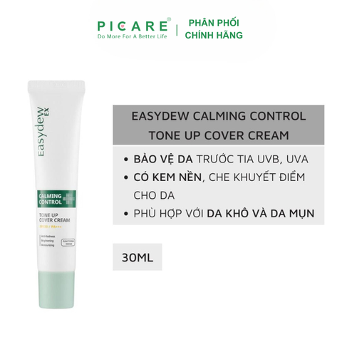Kem Chống Nắng Trang Điểm Nâng Tone, Làm Dịu Da Easydew Ex Calming Control Tone Up Cover 40ml