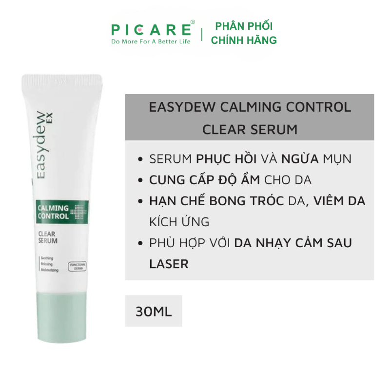 Hỗ Trợ Làm Dịu & Cải Thiện Làn Da Nhạy Cảm Easydew Ex Calming Control Clear Serum 30ml