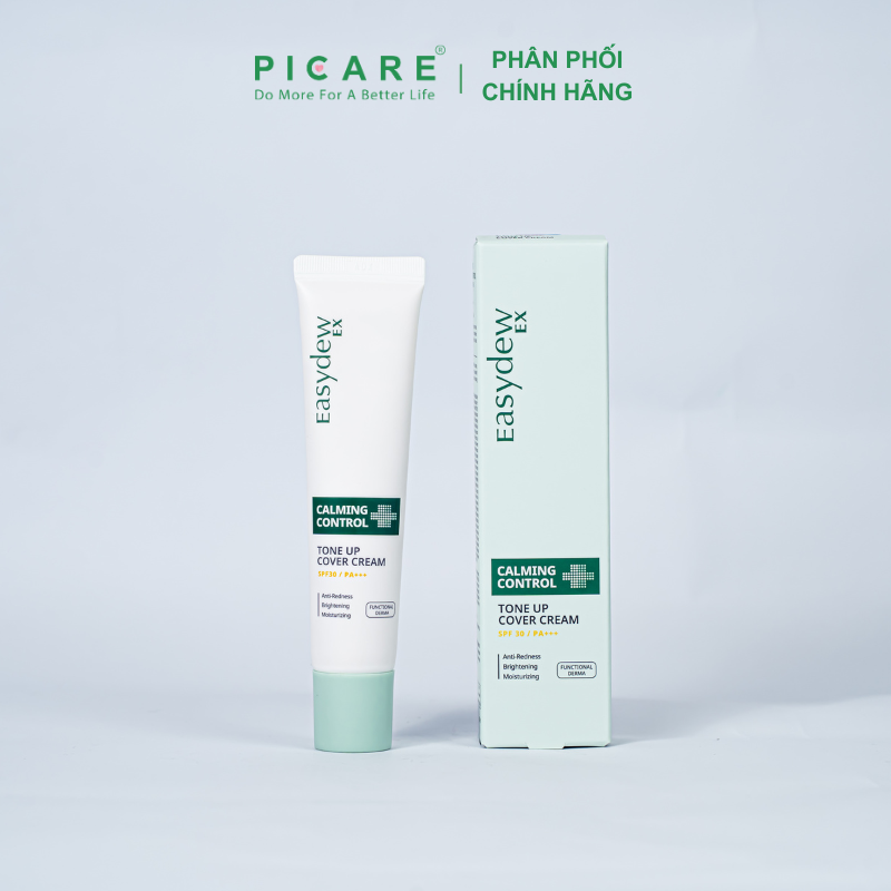 Kem Chống Nắng Trang Điểm Nâng Tone, Làm Dịu Da Easydew Ex Calming Control Tone Up Cover 40ml