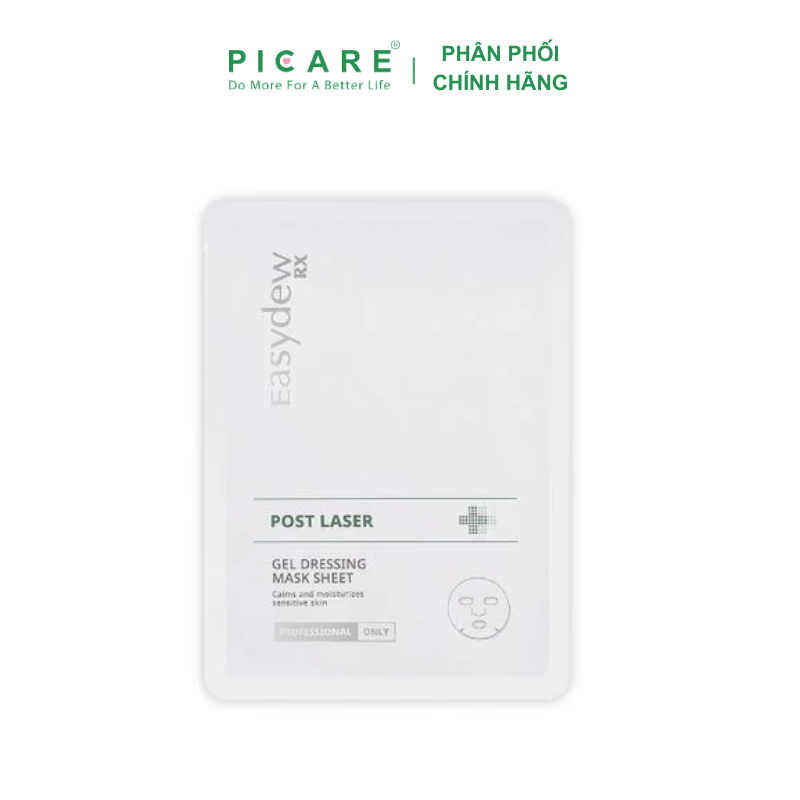 Mặt Nạ Gel Hỗ Trợ Phục Hồi Da Tổn Thương, Kích Ứng Sau Laser, Peel, Lăn Kim Easydew RX Post Laser Gel Dessing Mask Sheet 38ML (5 miếng)