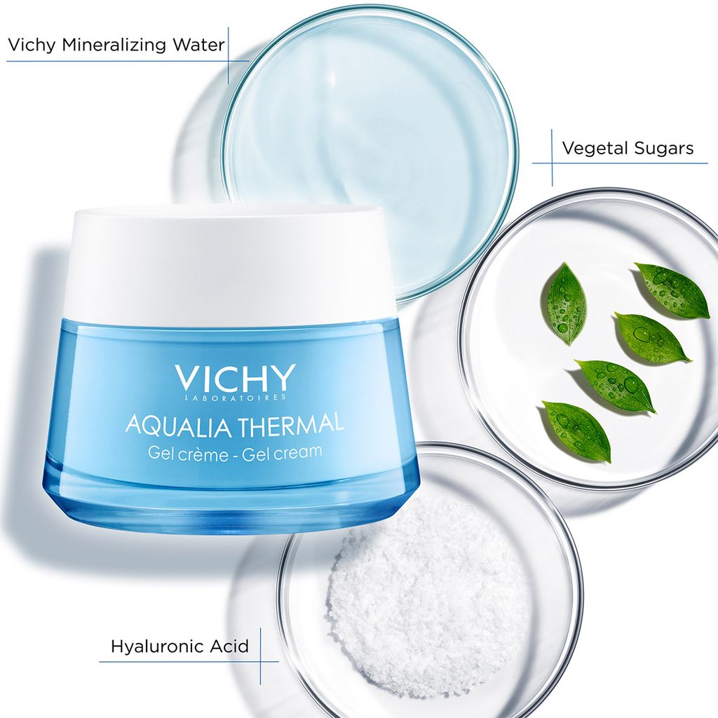 Kem Dưỡng Vichy Dưỡng Ẩm Cung Cấp Nước Dang Gel, Giúp Da Trông Mịn Màng, Tươi Sáng Dành Aqualia Thermal Rehydrating Cream-Gel 50ml