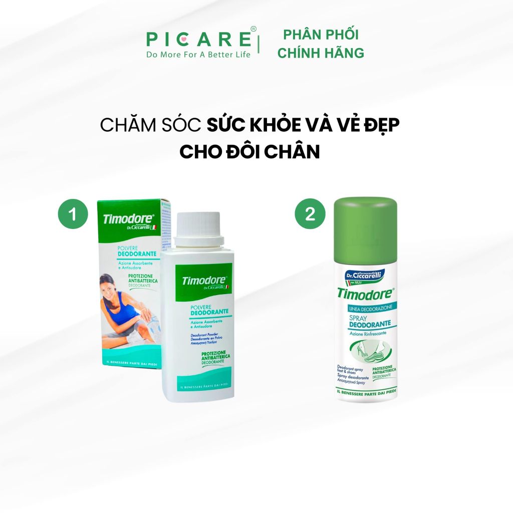 Phấn khử mùi chuyên dụng cho chân và giày - Timodore Deodorant Powder  75g