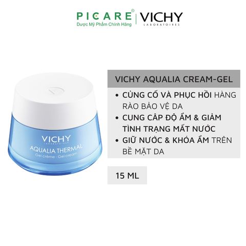 Kem Dưỡng Vichy Dưỡng Ẩm Cung Cấp Nước Dang Gel, Giúp Da Trông Mịn Màng, Tươi Sáng Dành Aqualia Thermal Rehydrating Cream-Gel 50ml