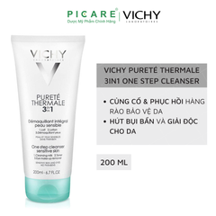 Sữa Rửa Mặt Tẩy Trang 3 Tác Dụng Dành Cho Da Thường, Da Hổn Hợp Và Da Nhạy Cảm Vichy Purete Thermal 3 in 1 One Step Cleanser Sensitive Skin And Eyes 200ml