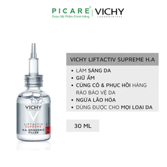 Tinh Chất H.A Hỗ Trợ Giảm Nếp Nhăn, Giúp Da Trông Căng Bóng Và Tăng Cường Độ Ẩm Cho Da Vichy LiftActiv Suppreme H.A Epidermic Filler 30ml