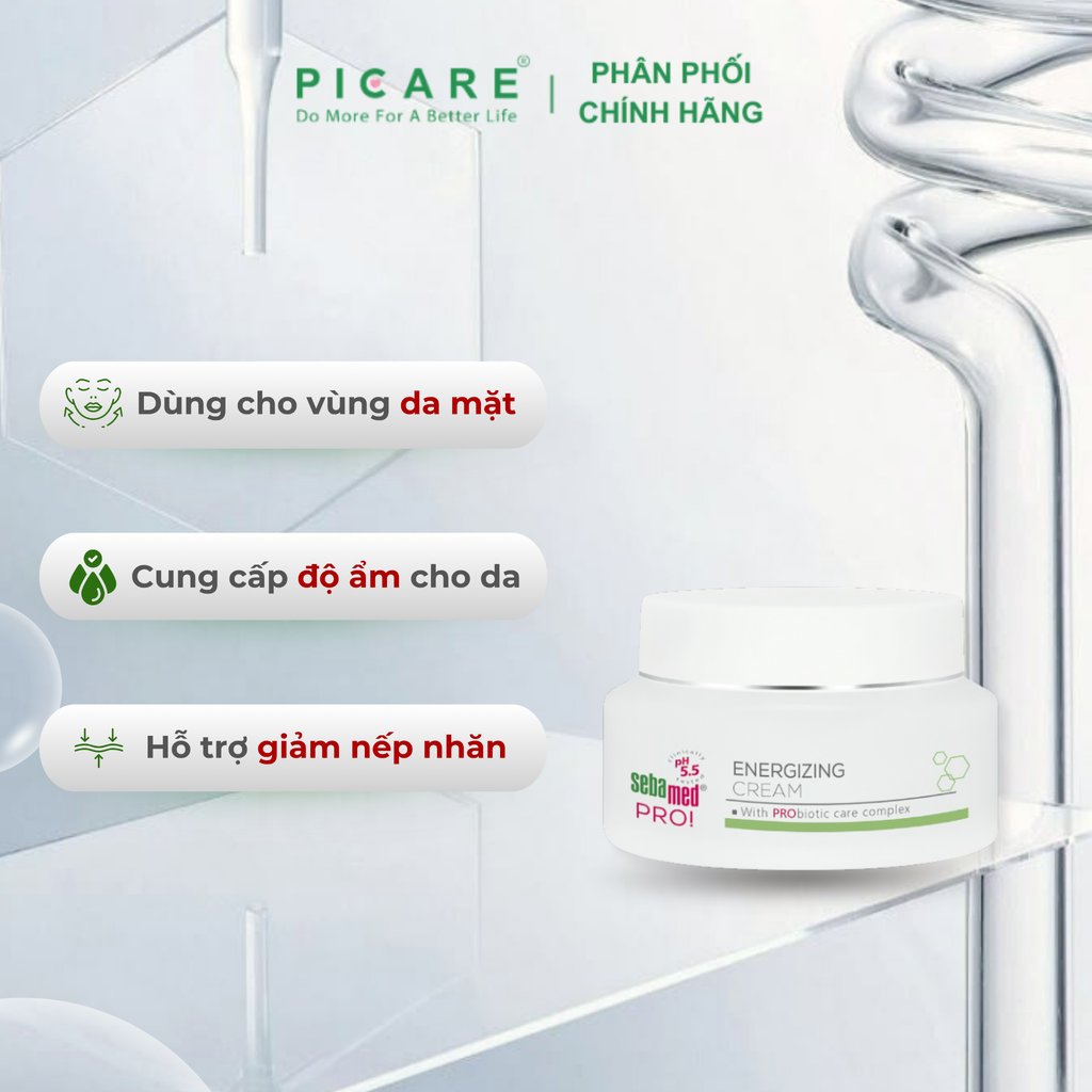 Kem Postbiotics - nuôi dưỡng, cải thiện và trẻ hóa da - Sebamed Pro! Energizing Cream 50ml