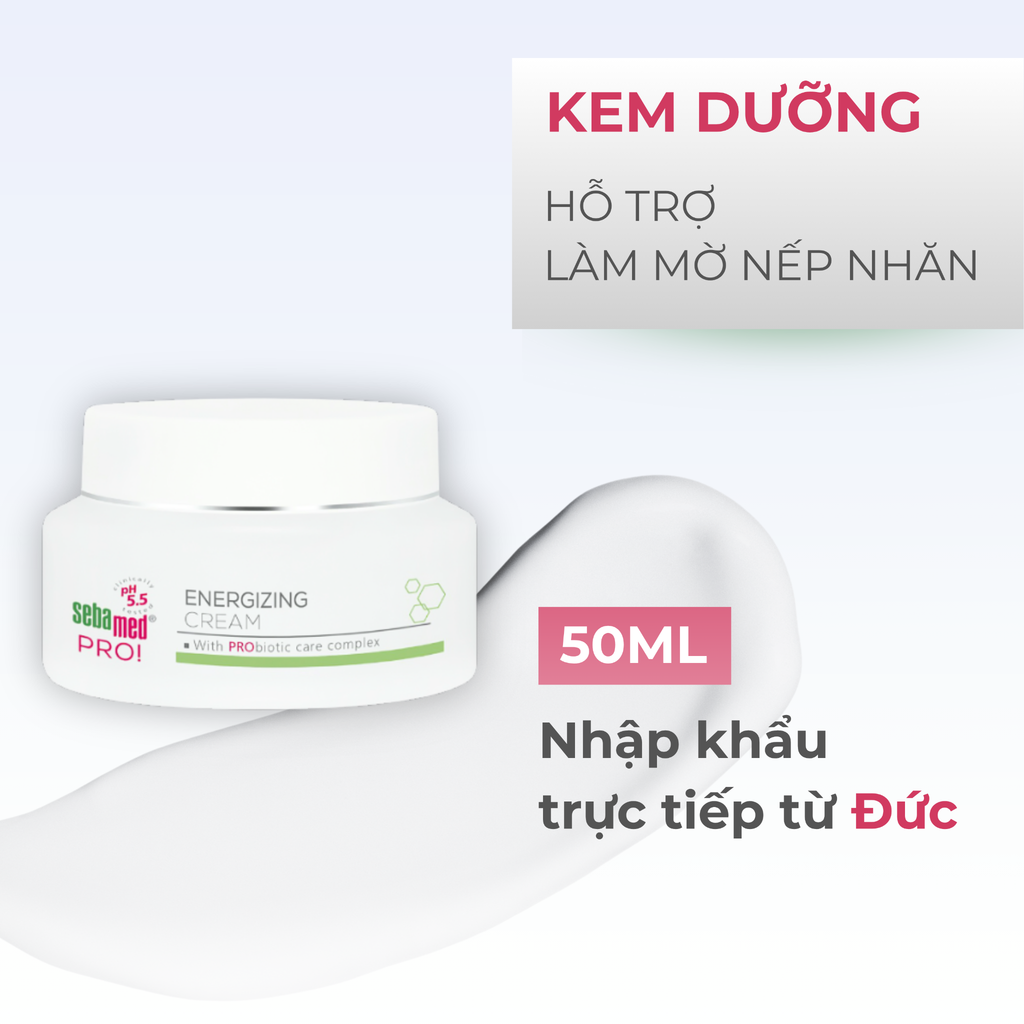 Kem Postbiotics - nuôi dưỡng, cải thiện và trẻ hóa da - Sebamed Pro! Energizing Cream 50ml
