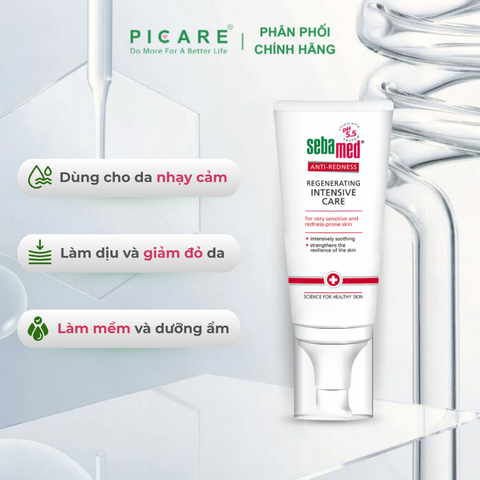Kem làm dịu, cải thiện kích ứng cho da nhạy cảm, dễ mẩn đỏ ban đêm - Sebamed Anti-Redness Regenerating Intensive Care 50ml