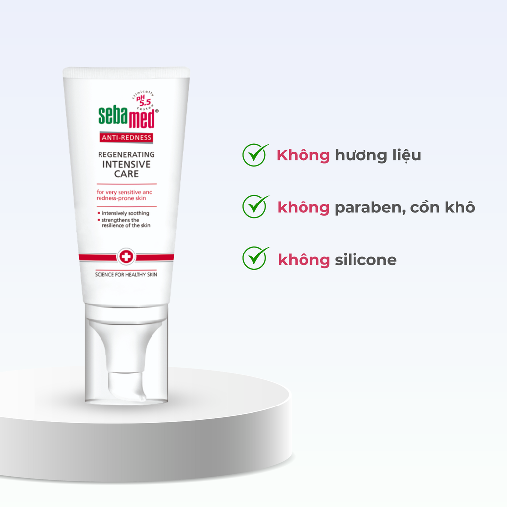 [ 01/2028 ] Kem làm dịu, cải thiện kích ứng cho da nhạy cảm, dễ mẩn đỏ ban đêm - Sebamed Anti-Redness Regenerating Intensive Care 50ml