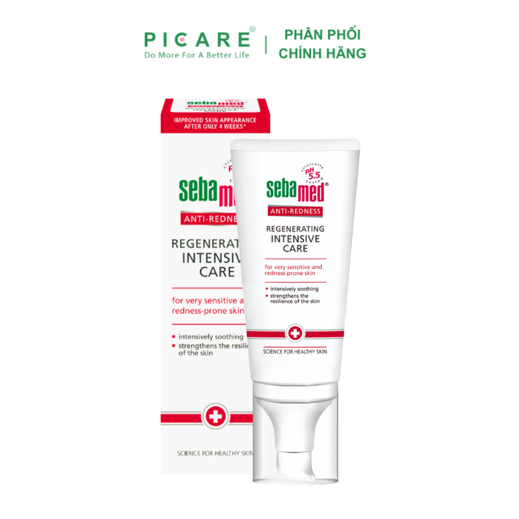 [ 01/2028 ] Kem làm dịu, cải thiện kích ứng cho da nhạy cảm, dễ mẩn đỏ ban đêm - Sebamed Anti-Redness Regenerating Intensive Care 50ml