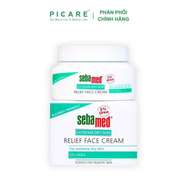 Kem dưỡng ẩm dành cho da chàm, vảy nến, da khô - Sebamed Extreme Dry Skin Relief Face Cream 5% Urea - 50ml