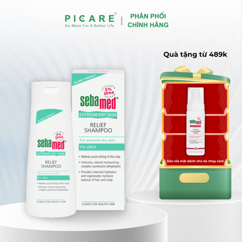 Dầu gội dưỡng ẩm phục hồi dành cho da chàm, vảy nến, da khô Urea 5% - Sebamed Extreme Dry Skin Relief Shampoo 5% Urea - 200ml