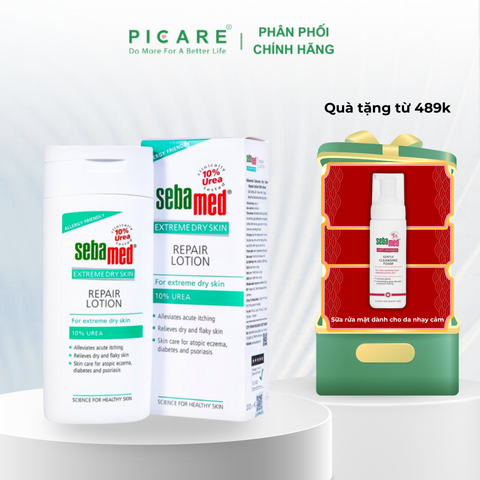 Sữa dưỡng ẩm phục hồi dành cho da chàm, vảy nến, da khô - Sebamed Extrem Dry Skin Repair Lotion 10% Urea 200ml
