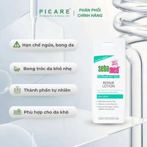 Sữa dưỡng ẩm dành cho da chàm, vảy nến, da khô - Sebamed Extreme Dry Skin Repair Lotion 10% Urea 200ml