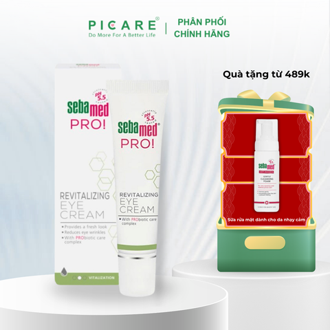 Kem Postbiotics giúp mờ thâm và trẻ hoá dành cho mắt - Sebamed Pro! Revitalizing Eye Cream 15ml