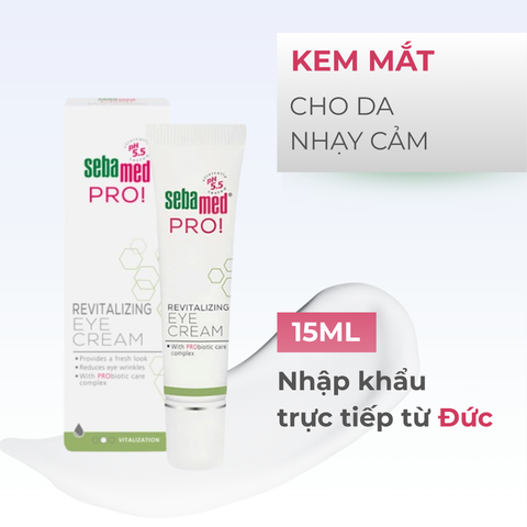 Kem Postbiotics giúp mờ thâm và trẻ hoá dành cho mắt - Sebamed Pro! Revitalizing Eye Cream 15ml