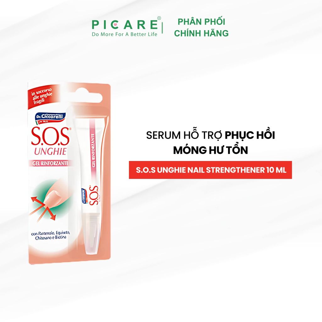 Serum chăm sóc, cải thiện móng tay yếu giòn, dễ gãy và hư tổn, hạn chế nấm móng hiệu quả- S.O.S UNGHIE Nail Strengthener 10 ml