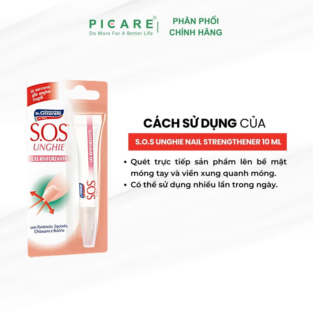 Serum chăm sóc, cải thiện móng tay yếu giòn, dễ gãy và hư tổn, hạn chế nấm móng hiệu quả- S.O.S UNGHIE Nail Strengthener 10 ml