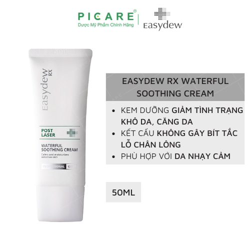 Kem dưỡng ẩm, làm dịu mát, cung cấp độ ẩm và dưỡng chất cho da Easydew RX Post Laser Waterful Soothing Cream 50ML