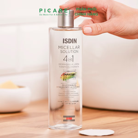 Nước tẩy trang dành cho mọi loại da giúp loại bỏ bụi bẩn makeup Isdin Micellar Solution 400ml