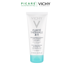 Sữa Rửa Mặt Tẩy Trang 3 Tác Dụng Dành Cho Da Thường, Da Hổn Hợp Và Da Nhạy Cảm Vichy Purete Thermal 3 in 1 One Step Cleanser Sensitive Skin And Eyes 100ml