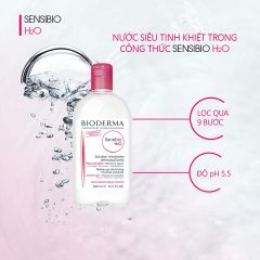 Nước tẩy trang Bioderma dành cho da nhạy cảm Sensibio H20 ( 500ml - 250ml - 100ml )