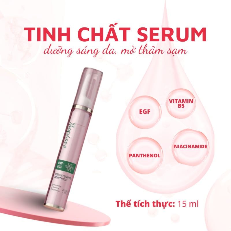 Tinh Chất Hỗ Trợ Phục Hồi Quầng Thâm, Bọng Mắt Ban Đêm Easydew Ex Brightening Ampoule 15ml