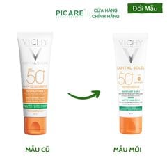 Kem chống nắng chống bụi mịn, kiểm soát dầu Vichy SPF50+ Capital Soleil Mattifying 3In1 UVB+UVA  50ml