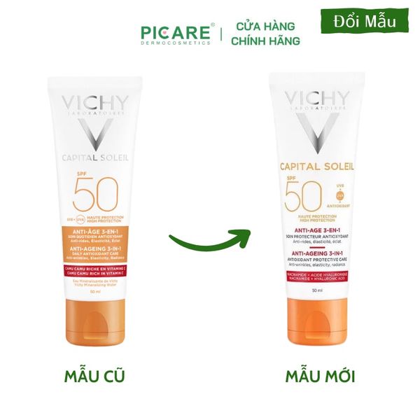 Kem chống nắng ngăn ngừa các dấu hiệu lão hóa Vichy Ideal Soleil Anti-Age SPF50 50ml