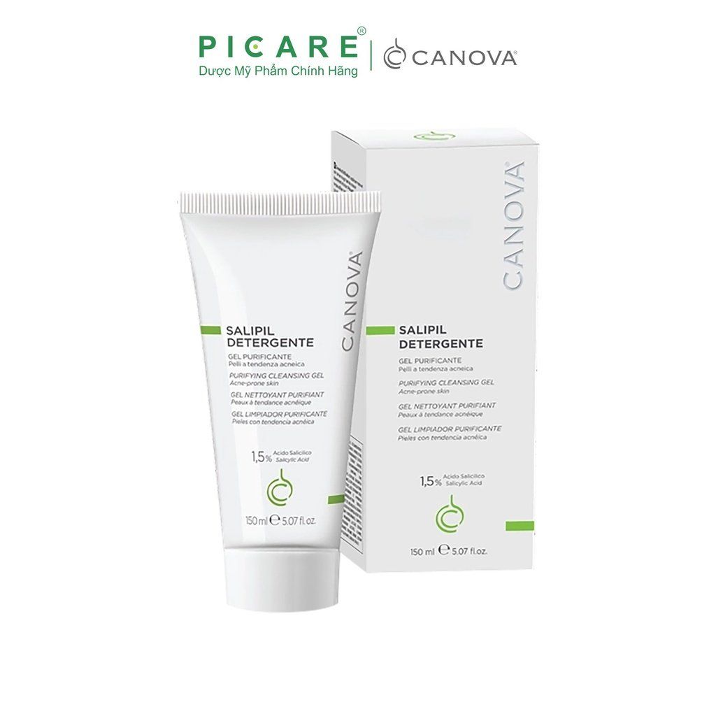Sữa rửa mặt dạng gel kiềm dầu làm sạch sâu ngừa mụn Canova Salipil Detergente - Purifying Cleansing Gel 150ml