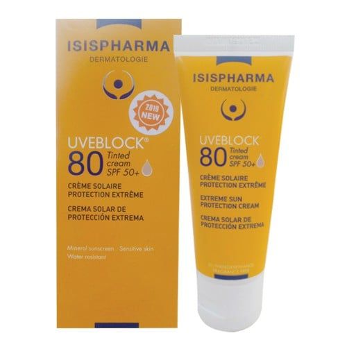 Kem Chống Nắng Bảo Vệ Cho Da Thường Isis Pharma Uveblock Tinted SPF80+ 40ml (Có Màu)