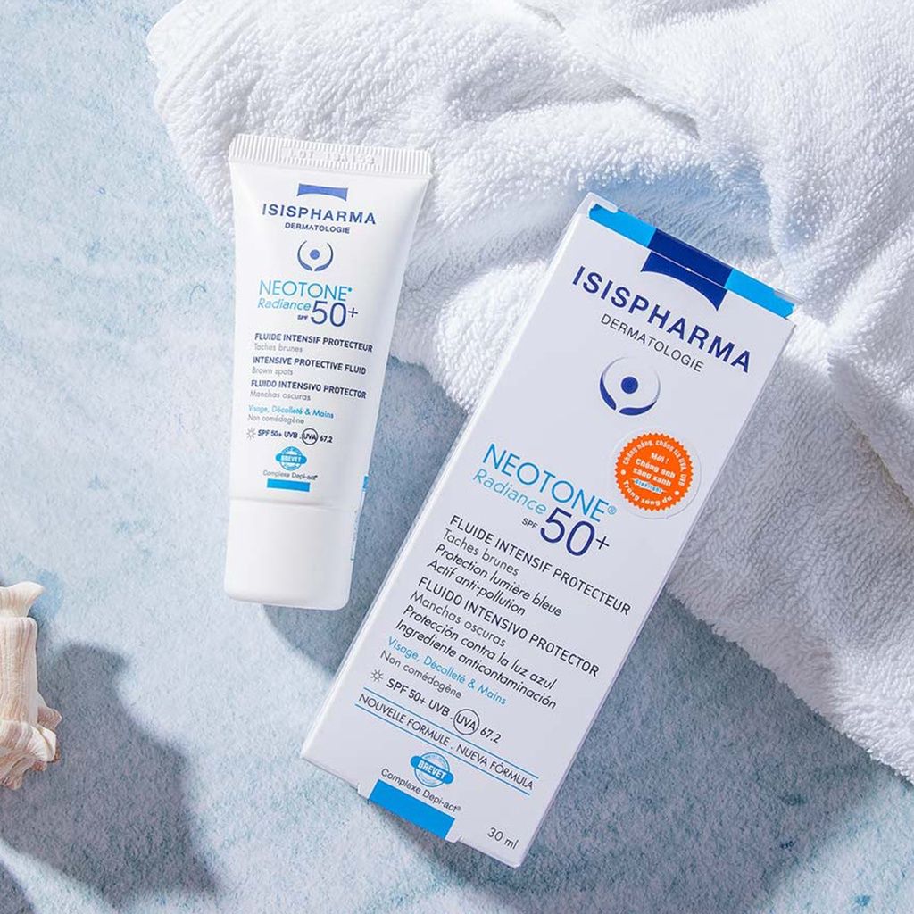 Kem dưỡng trắng da, giảm nám, chống nắng Isis Pharma Neotone Radiance SPF50+ 30ml ( Màu trắng )