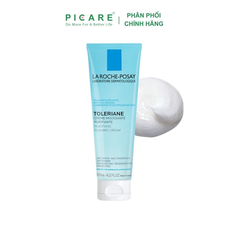 Sữa rửa mặt dành cho da hỗn hợp và dầu nhạy cảm La Roche Posay Toleriane Purifying Foaming Cream 125ml