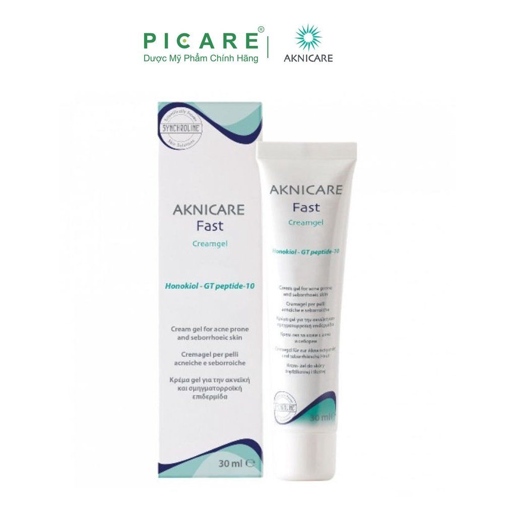 Kem giảm tổn thương viêm mụn kiểm soát bã nhờn Aknicare Fast Cream gel 30ml