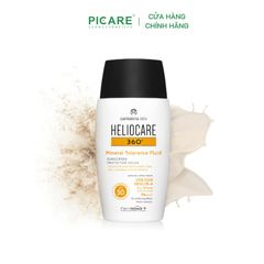Kem chống nắng phổ rộng Heliocare 360 Mineral Tolerance Fluid Sunscreen Sensitive SPF50+ UVA/UVB HEVL/IR-A PA++++ 50ml